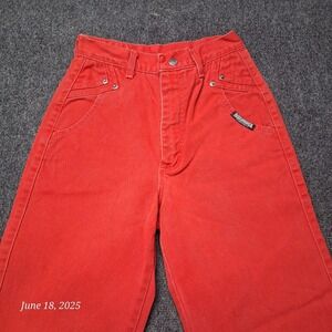 VTG Roughrider by Circle T High Rise Rodeo Jeans Red Sz 3 /4 24 Waist 36 Inseam